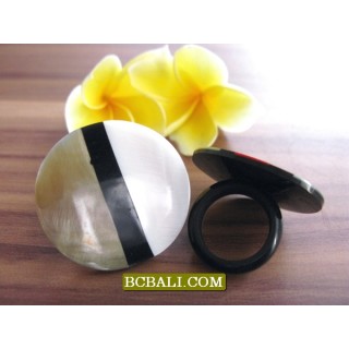 Balinese Seashells Finger Rings Resin Motif 